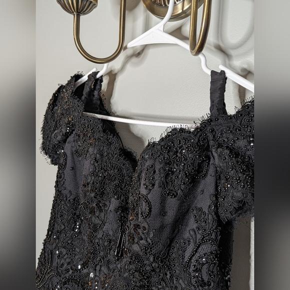 Chris Kole Vintage off the shoulder beaded COUTURE dress - Picture 12 of 15